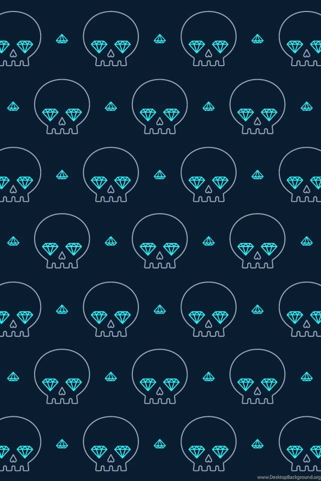 Dribbble Diamonds Skull Wallpaper.png By Jackie Saik