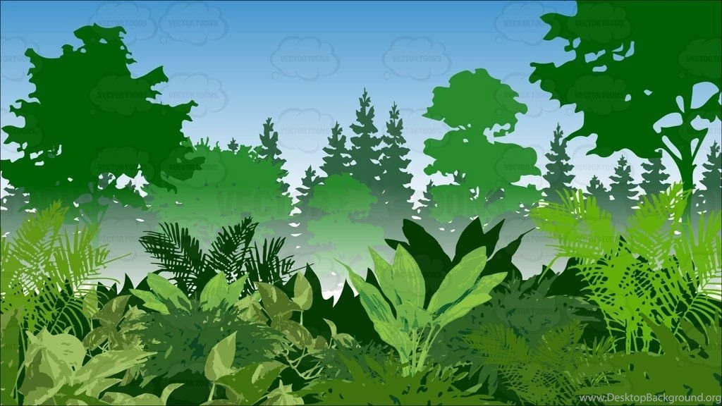 Lush Green Jungle Backgrounds • Vector Graphics • VectorToons.com