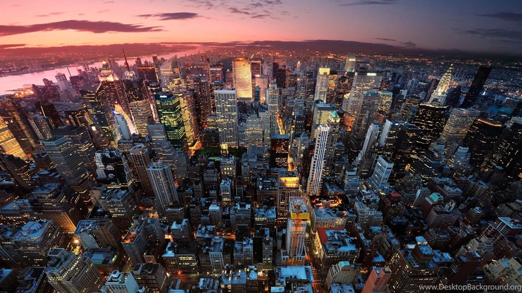 Download HD Los Angeles Skyscrapers Night Lights Top View ...