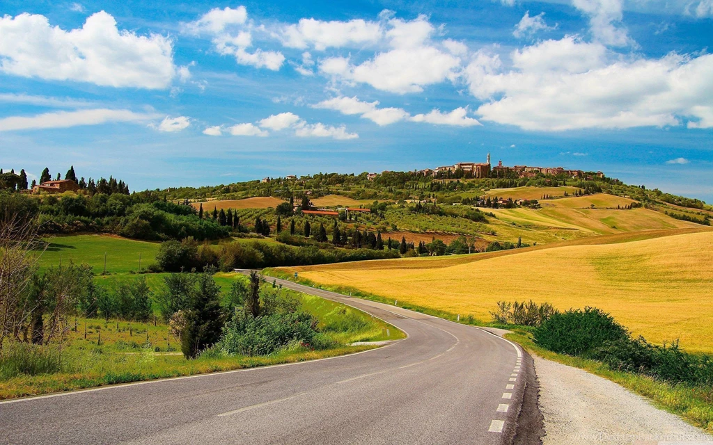 Sunny Day Country Road Wallpapers