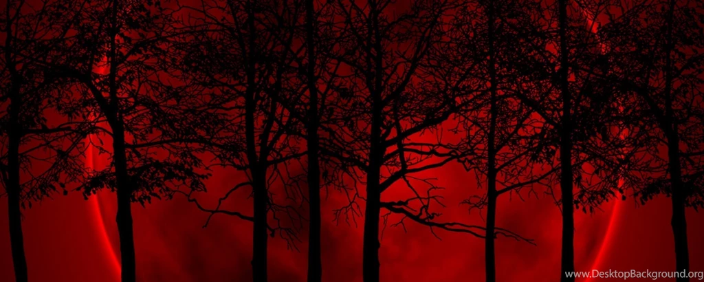 Download Wallpapers 2560x1024 Trees, Sky, Eclipse, Night, Blood ...