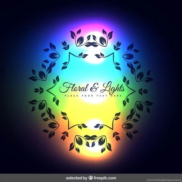 Backgrounds With Floral Ornaments And Neon Lights Vector
