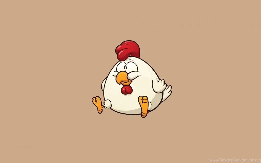 Funny Cartoon Chicken By Illustration Artwork