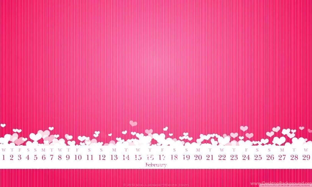 February 2012 Calendar (Pink) HD Desktop Wallpapers : Mobile