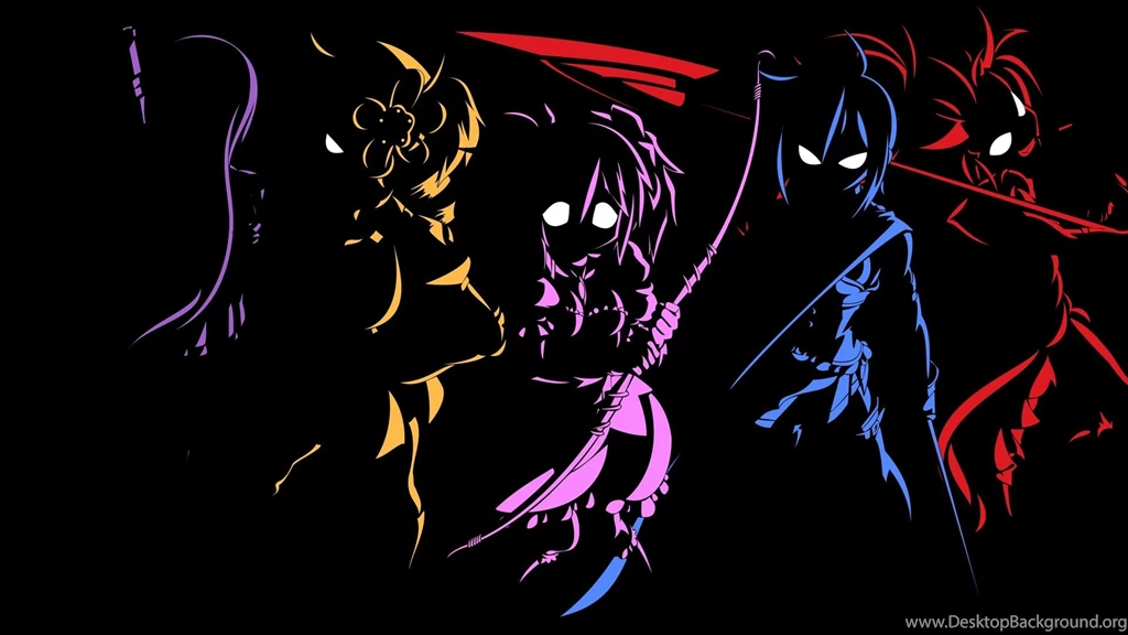 Download Anime Characters Outline Black Wallpapers 1920x1080