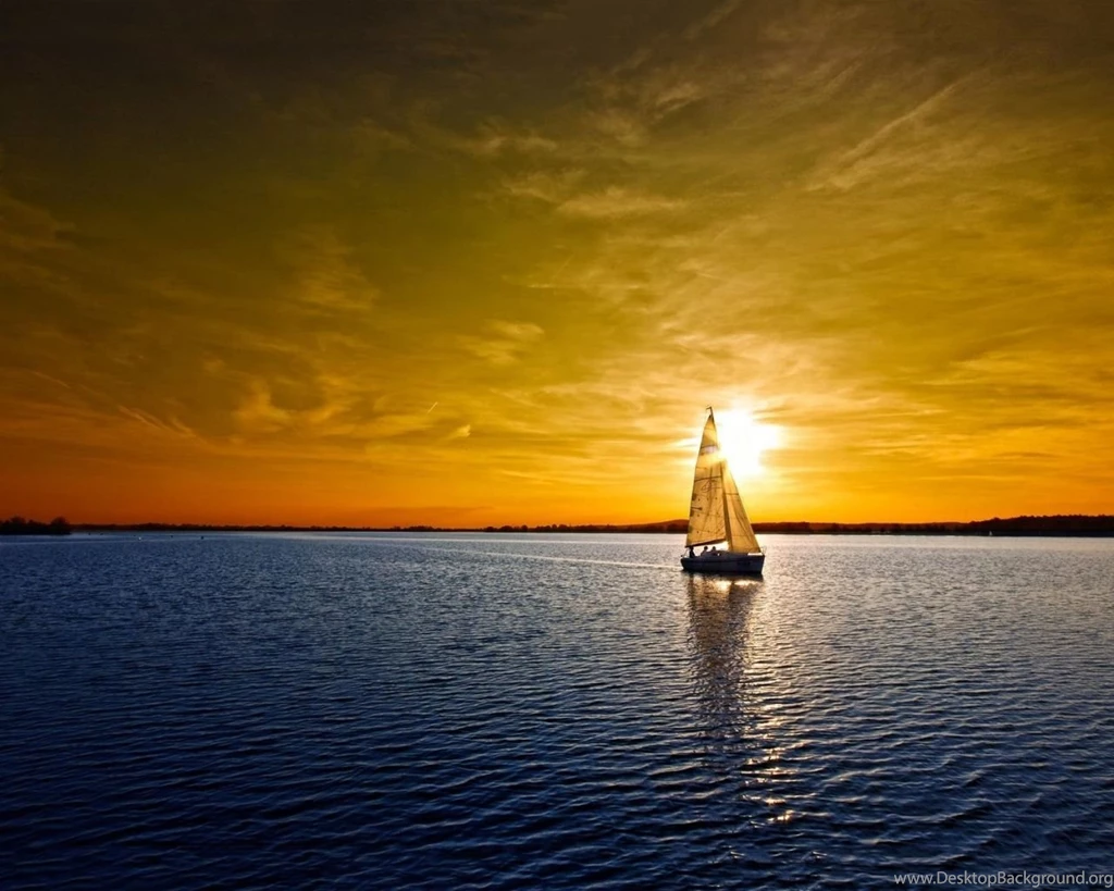 1280x1024 Sailboat Lake Sunset Wallpapers