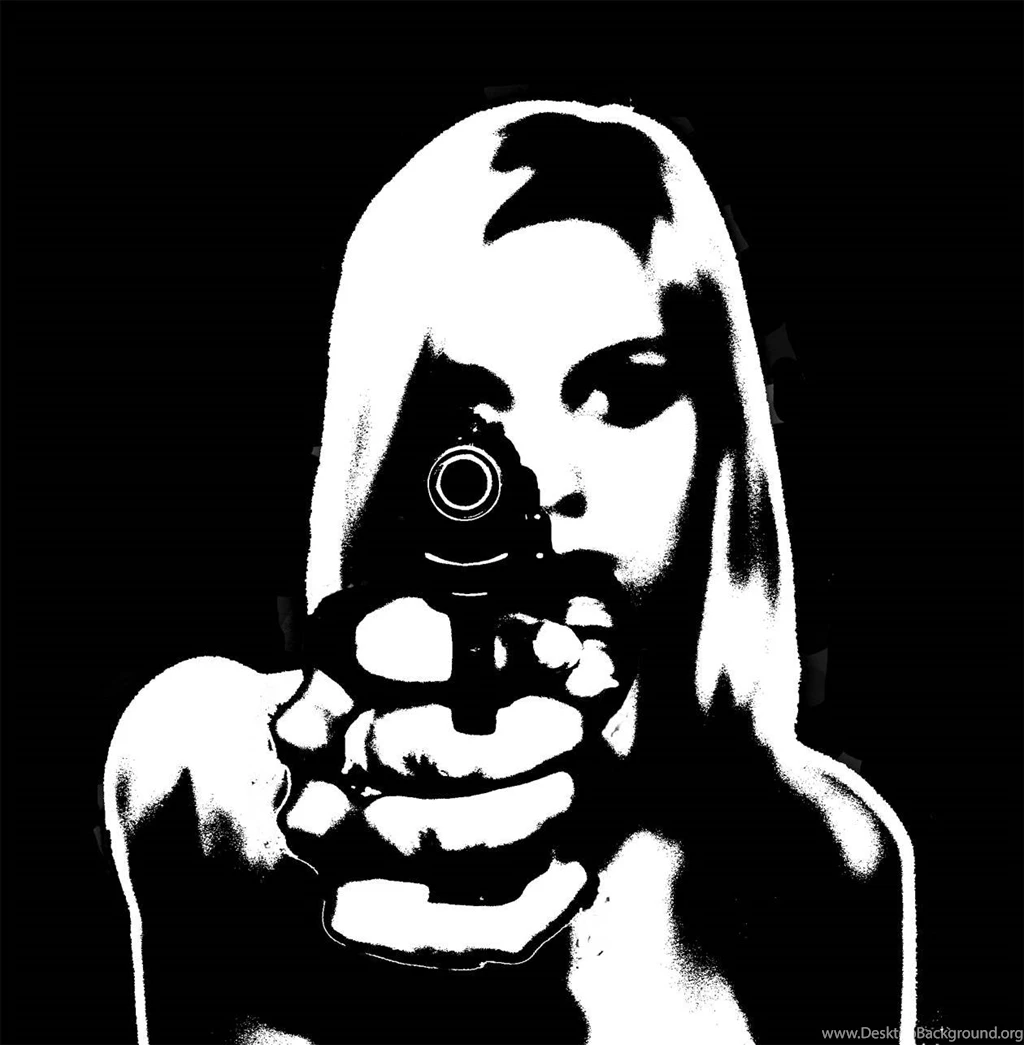 Girl Pointing Gun At Wallpapers (