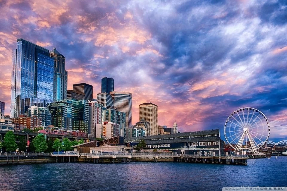 Seattle Great Wheel, Washington, USA HD Desktop Wallpapers : High ...