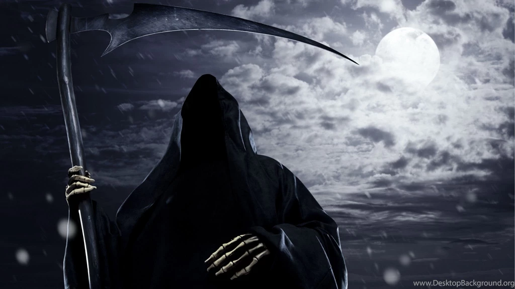 Download Wallpapers 2048x1152 Faceless, Death, Scythe, Rain, Sky ...
