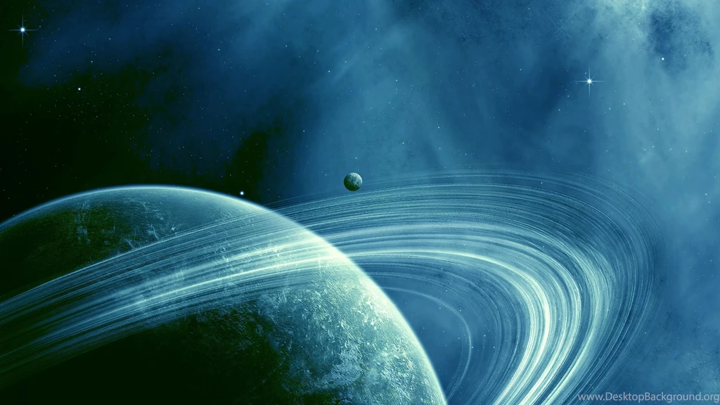 Download Wallpapers 3840x2160 Saturn, Blue Space, Dark Space 4K ...