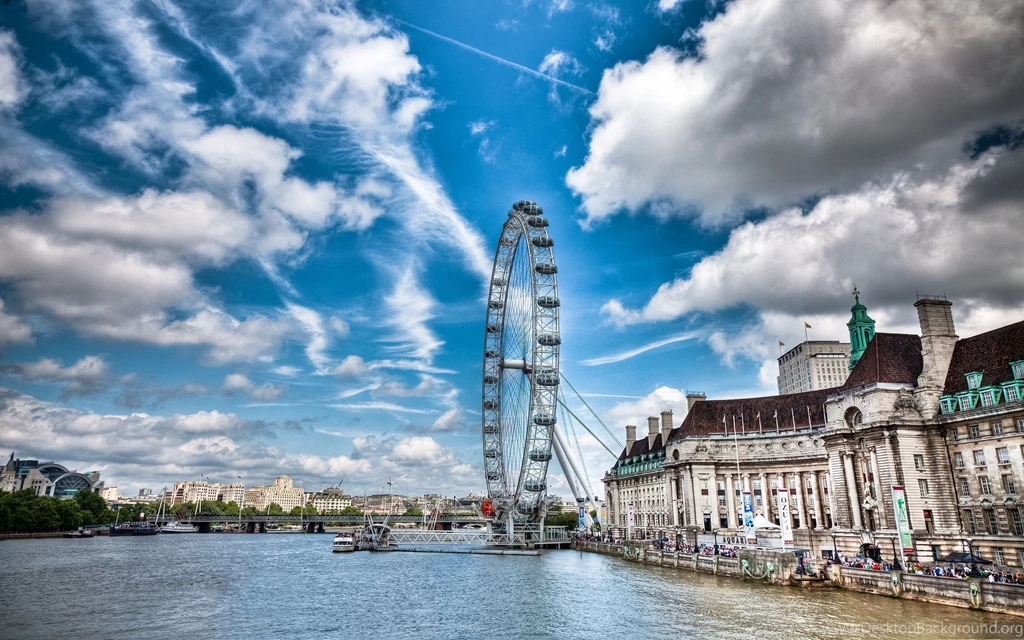 Amazing Blue Sky Clouds London Eye View HD Wallpapers.jpg