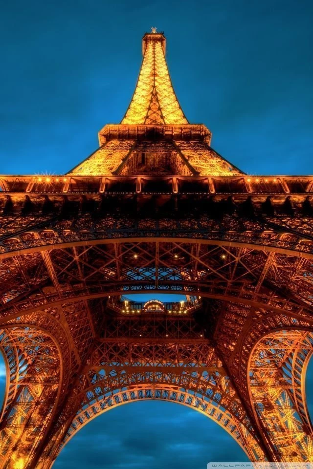 Paris At Night Eiffel Tower View From Below HD Desktop Wallpapers ...