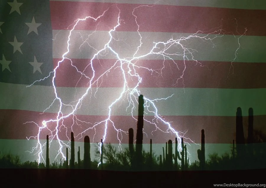 Lightning Storm In The Usa Desert Flag Backgrounds By James BO Insogna