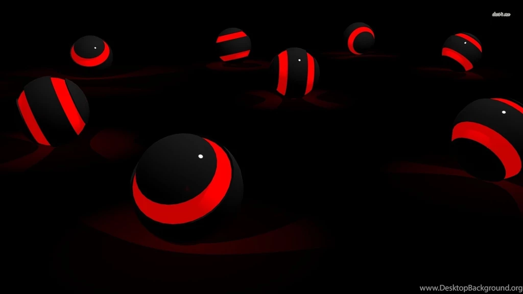 Black & Red Striped Spheres Wallpapers 3D Wallpapers