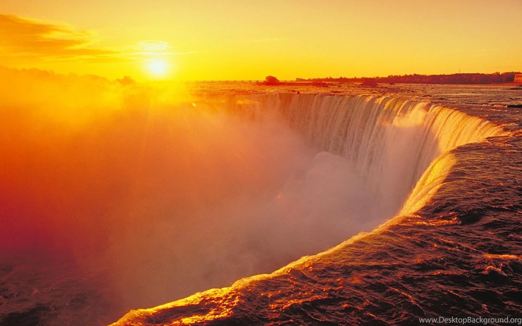 Waterfall Sunset Niagara Falls Hd Wallpapers HDwallpaper4U.com