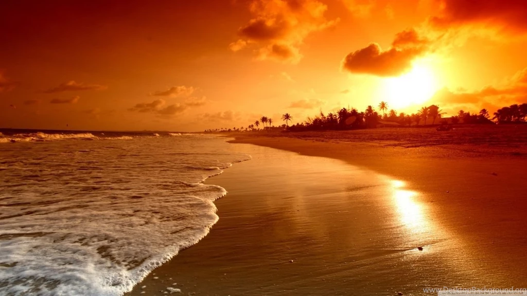 Beach Sunrise HD Desktop Wallpapers : Widescreen : High Definition ...