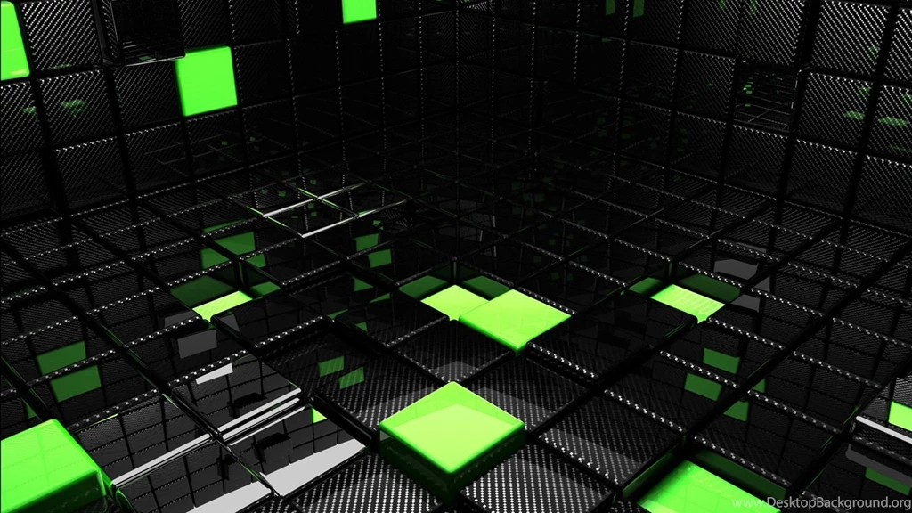 Download Wallpapers 1920x1080 Cube, Square, Green, Black, Space ...