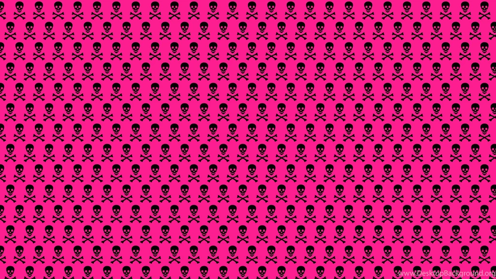 Hot Pink Skull Crossbones Desktop Wallpapers