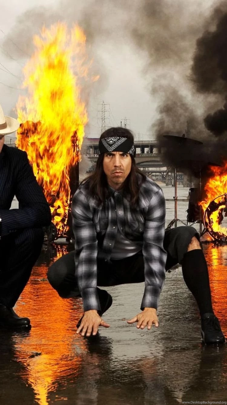 Download Wallpapers 750x1334 Red Hot Chili Peppers, Fire, Smoke ...