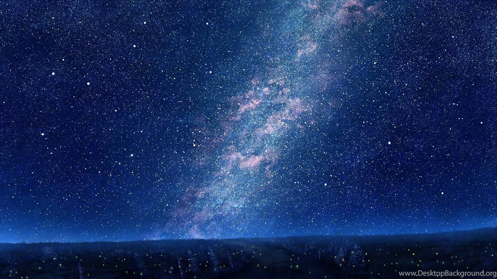 Sky Mks Trees Night Stars Art Wallpapers