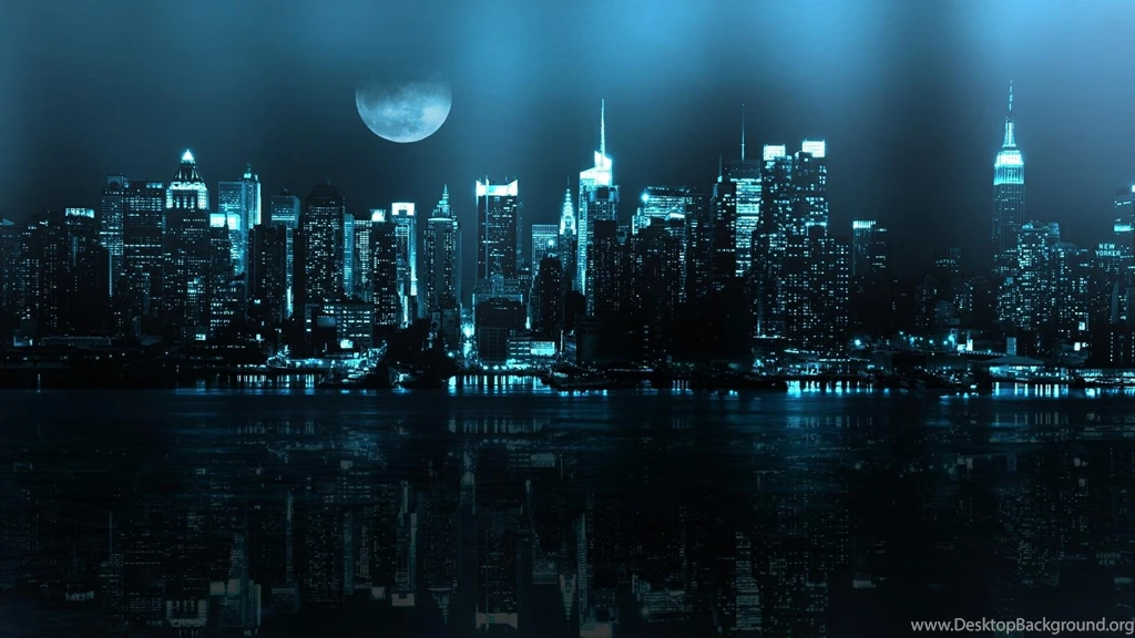 Neon Lights Night Metropolis City