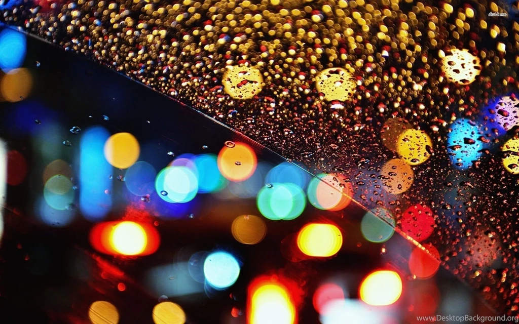 Multicolored Lights Behind The Rainy Window Wallpapers ...