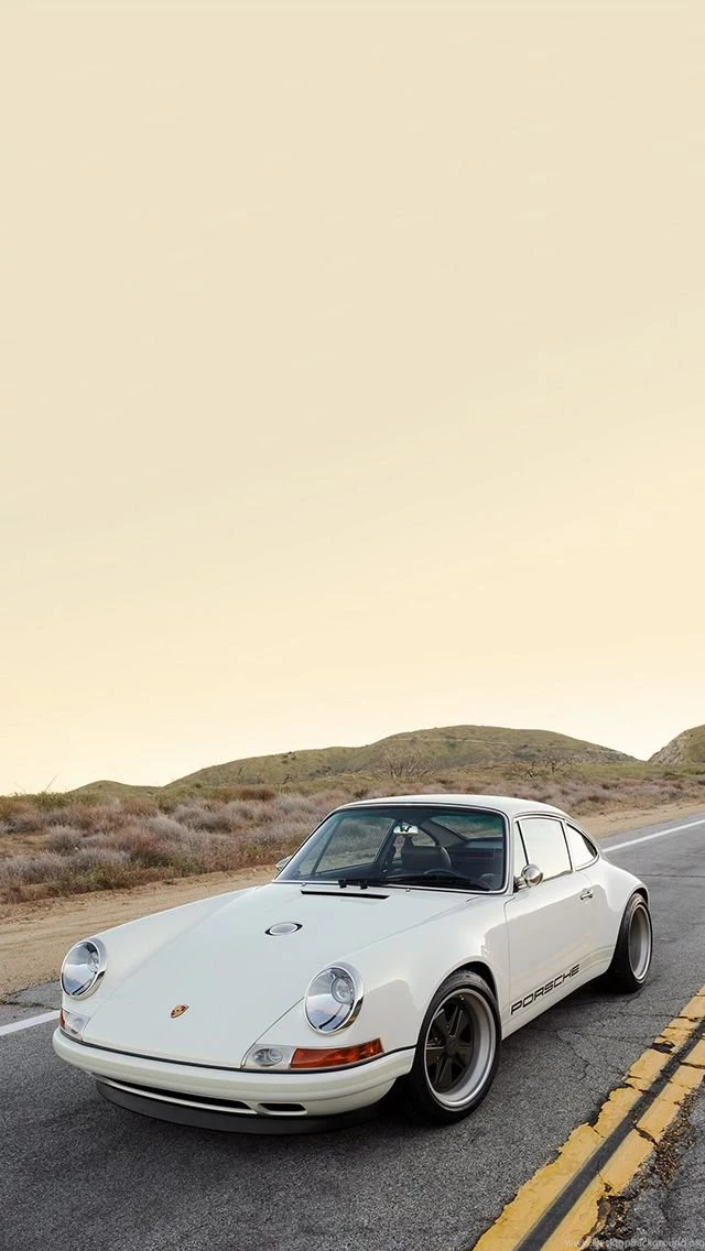 White Porsche Sitting iPhone 5 Wallpapers (640x1136)