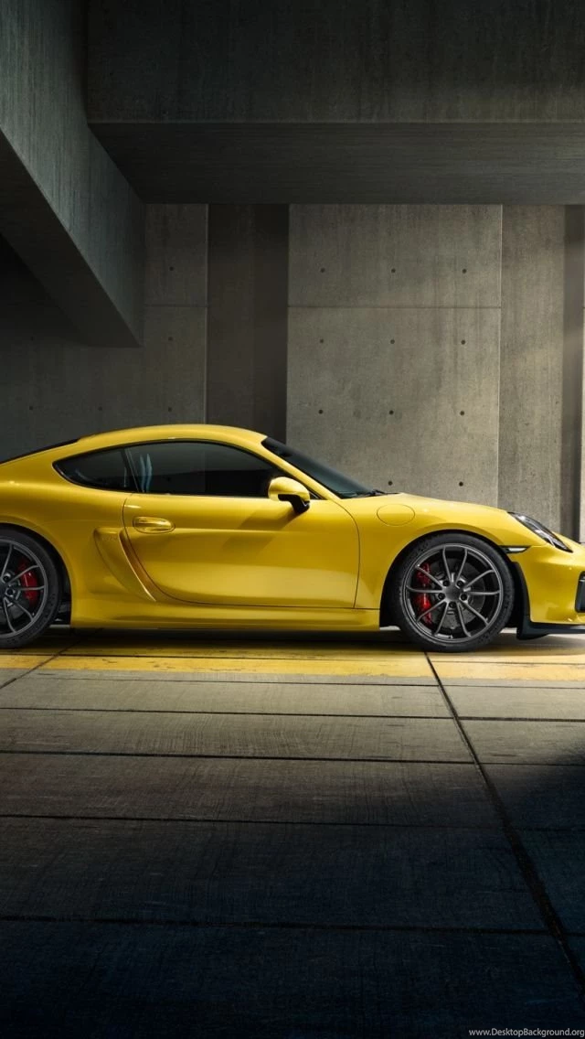 Download Wallpapers 640x1136 Porsche, Cayman, Gt4, Yellow, 2015 ...