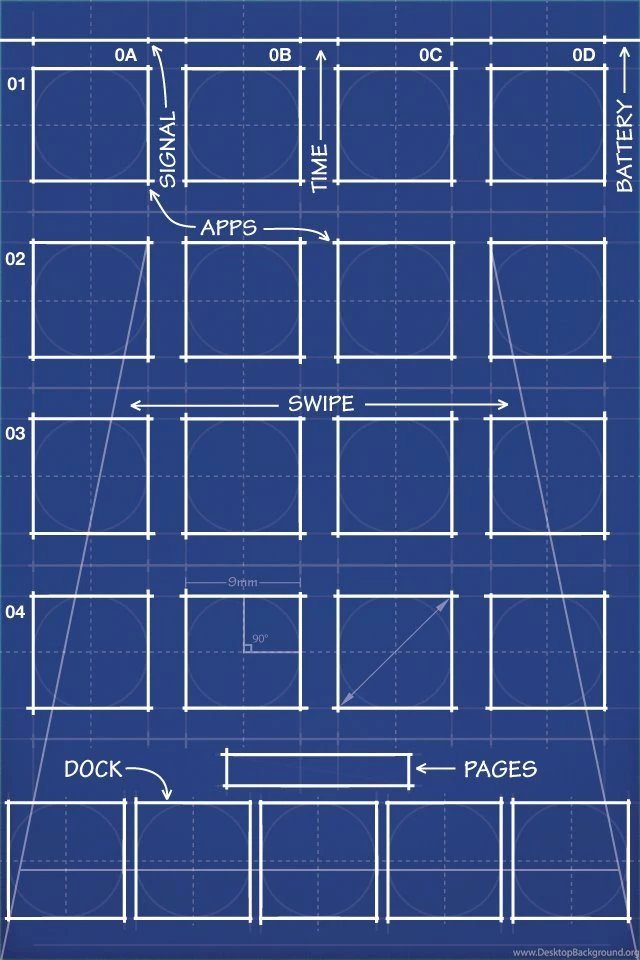 DeviantArt: More Like iPhone 4S Blueprint Wallpapers 5 Icon Dock By ...