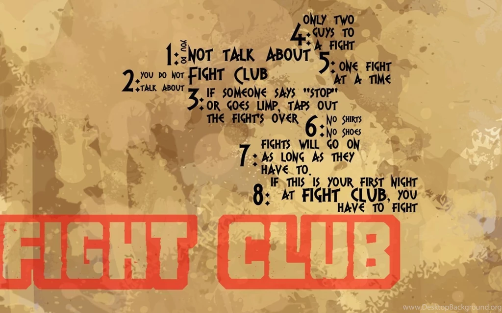 The 8 Rules Of Fight Club Fight Club Wallpapers (34620453) Fanpop