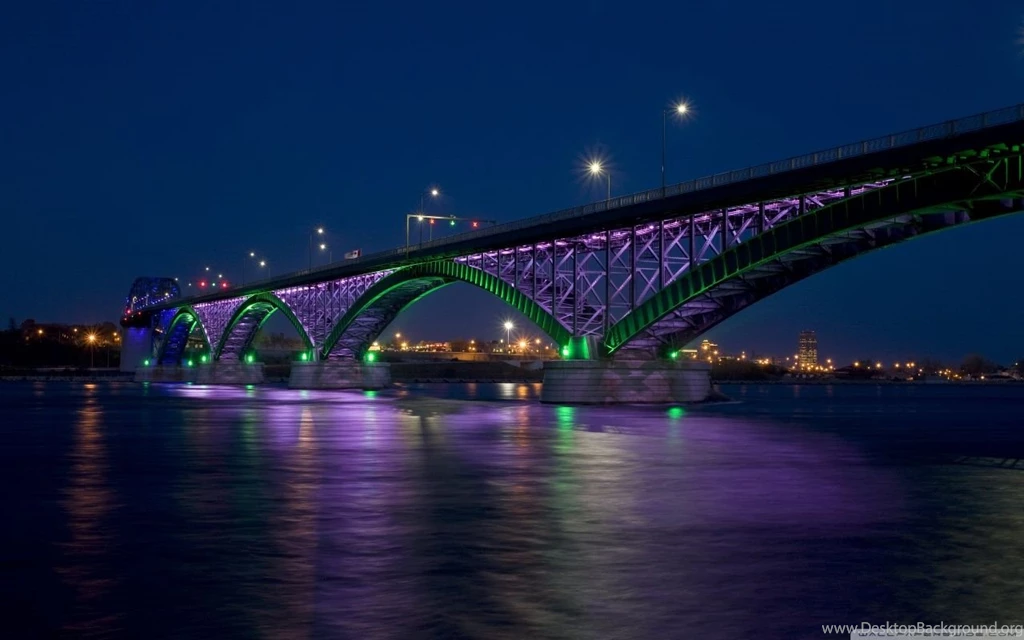 Peace Bridge At Night HD Desktop Wallpapers : High Definition ...