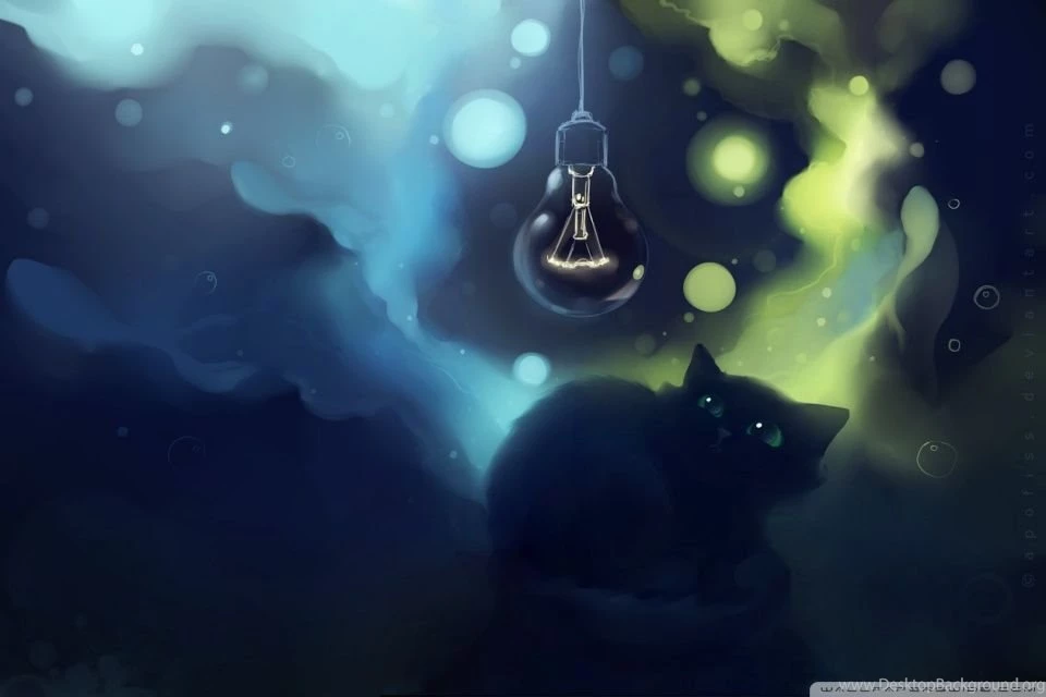 Black Cat Scared Painting HD Desktop Wallpapers : Widescreen : High ...