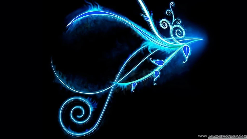 Blue Neon Light Swirls HD Desktop Wallpapers : Widescreen : High ...