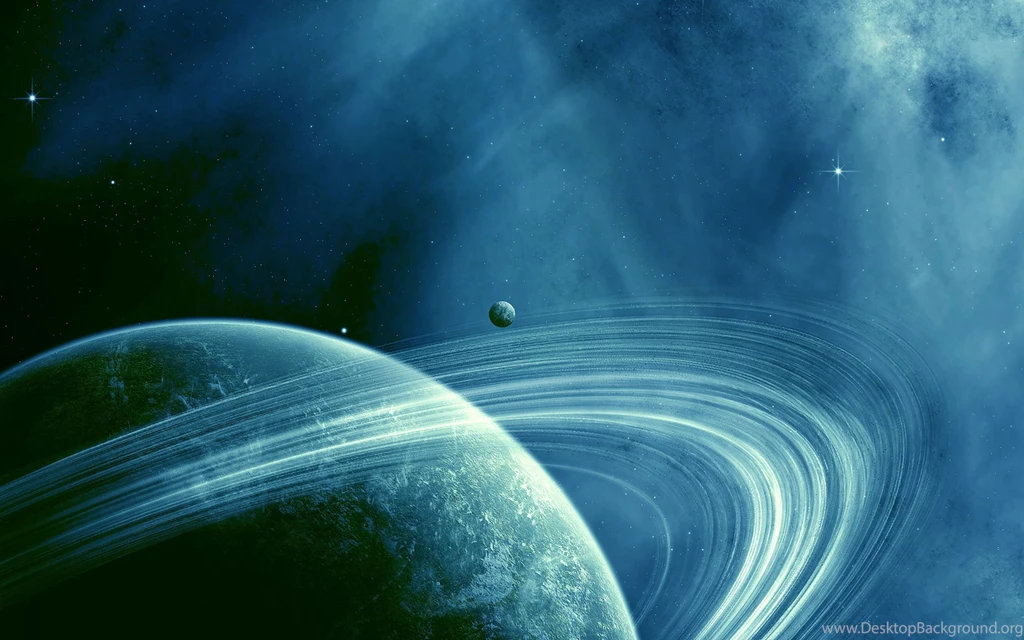 Download Wallpapers 3840x2400 Saturn, Blue Space, Dark Space Ultra ...