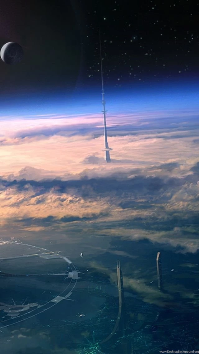 Futuristic Space City iPhone 5 Wallpapers