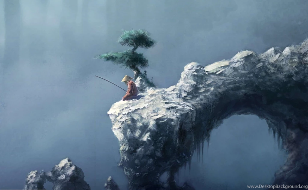 Fishing Asian Art Wallpapers