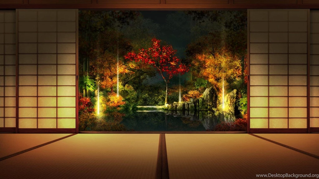Paintings Asian Lake Trees Room Screen Tatami Painting Tree ...