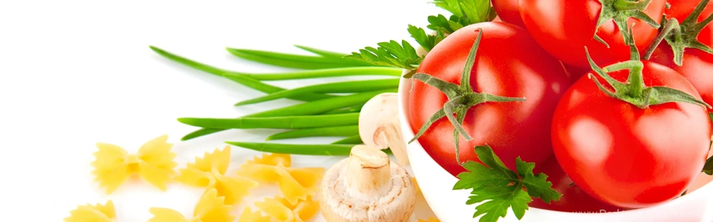 Download Wallpapers 3840x1200 Pasta, Mushrooms, Tomatoes, Greens ...