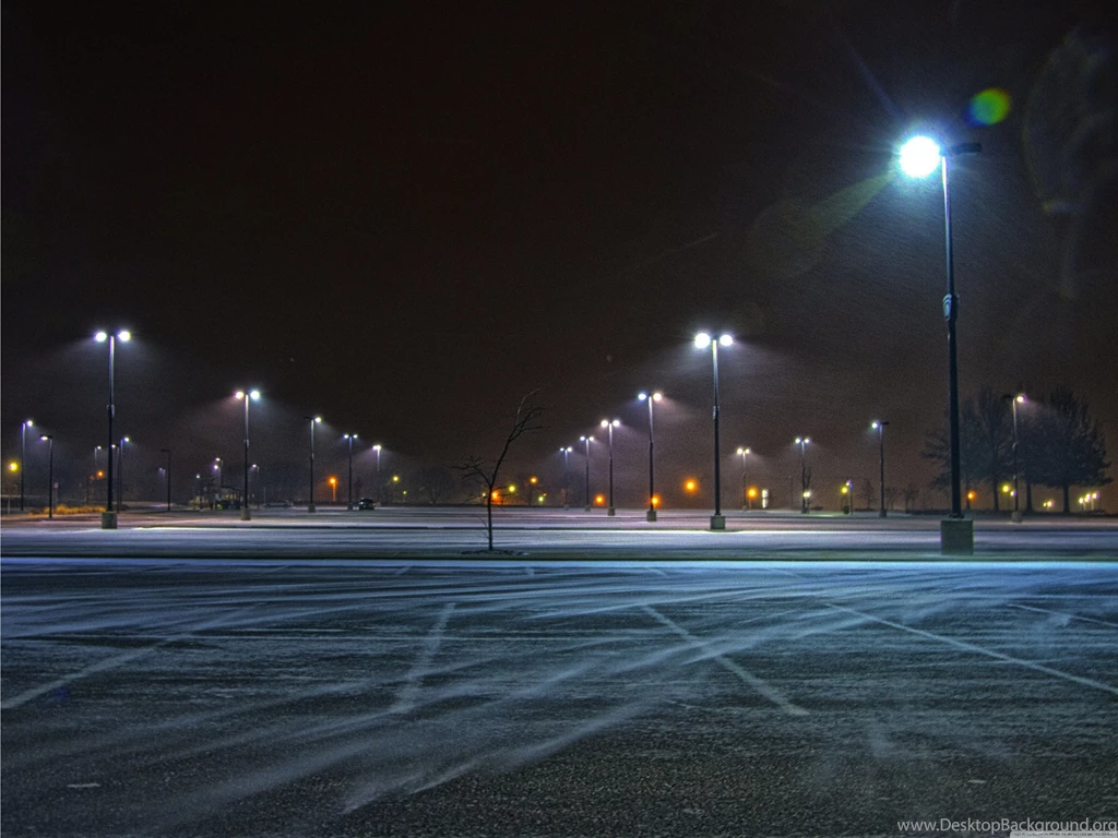 Winds Street Lights Asphalt Parking Lot Wallpapers