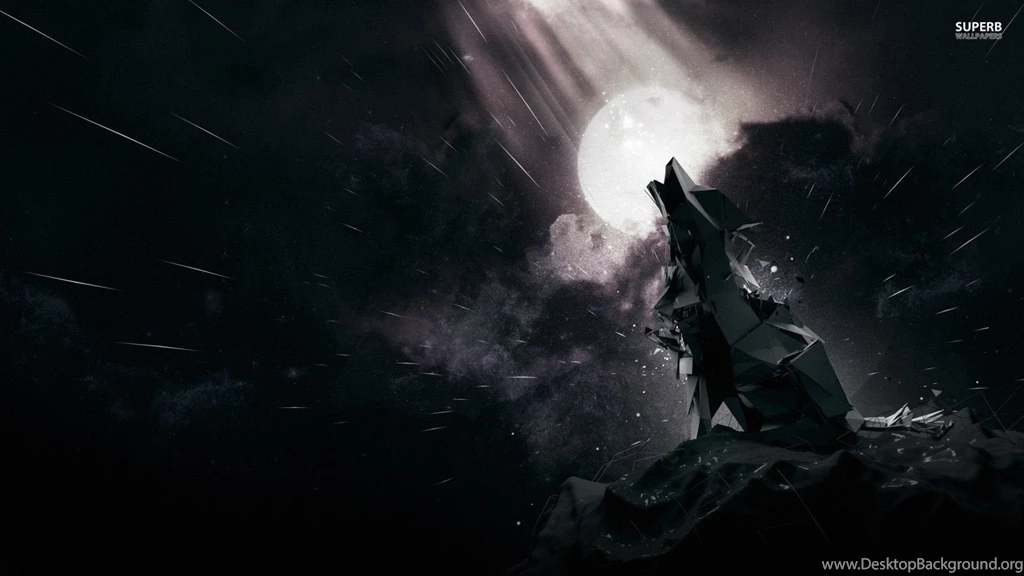 Polygon Howling Wolf Wallpapers Digital Art Wallpapers