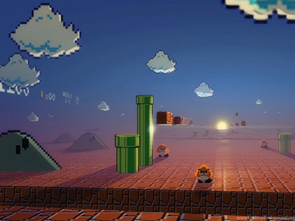 Sunset In 3D Mushroom Kingdom