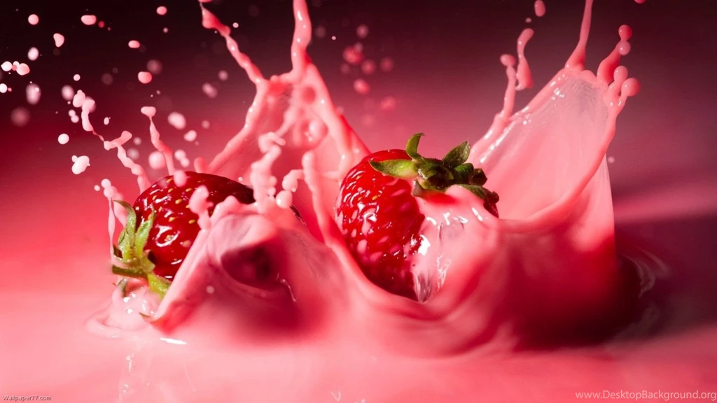 Strawberry Red Fruit In Water Macro Wallpapers