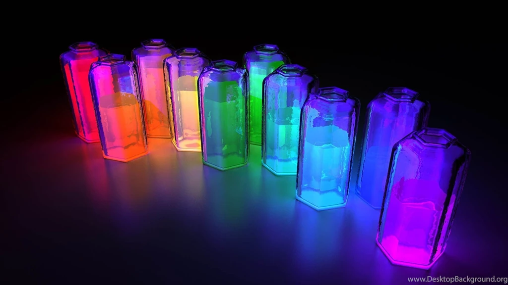 Glass Bottles Cool Neon Picture