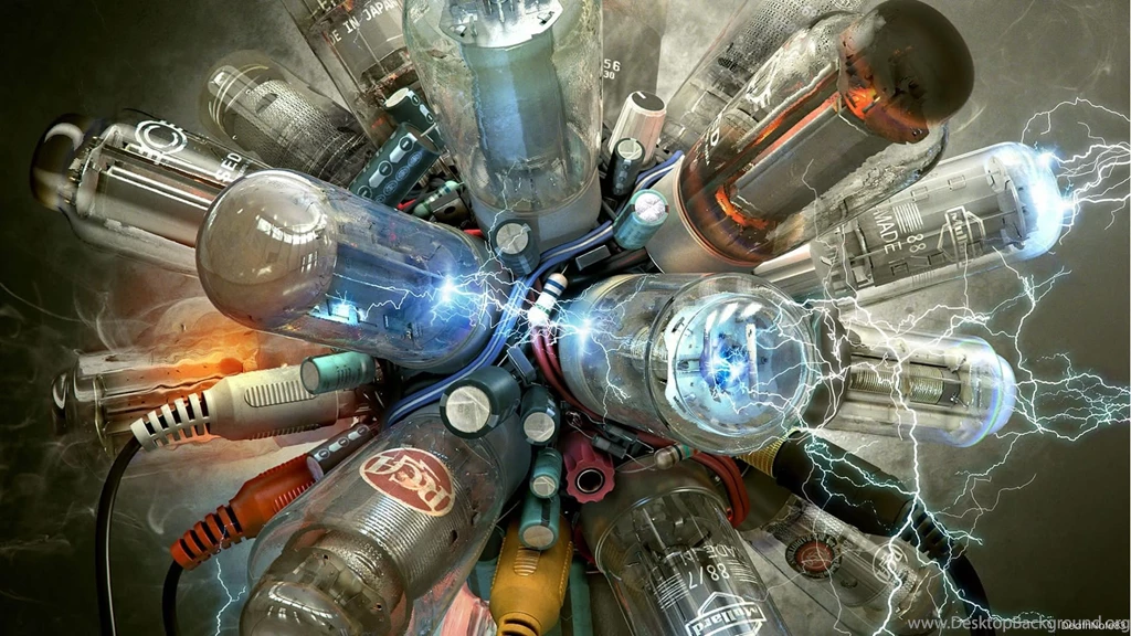 Electricity Fantasy Art Lamps Cyberpunk Machinery Fuse Wallpapers ...