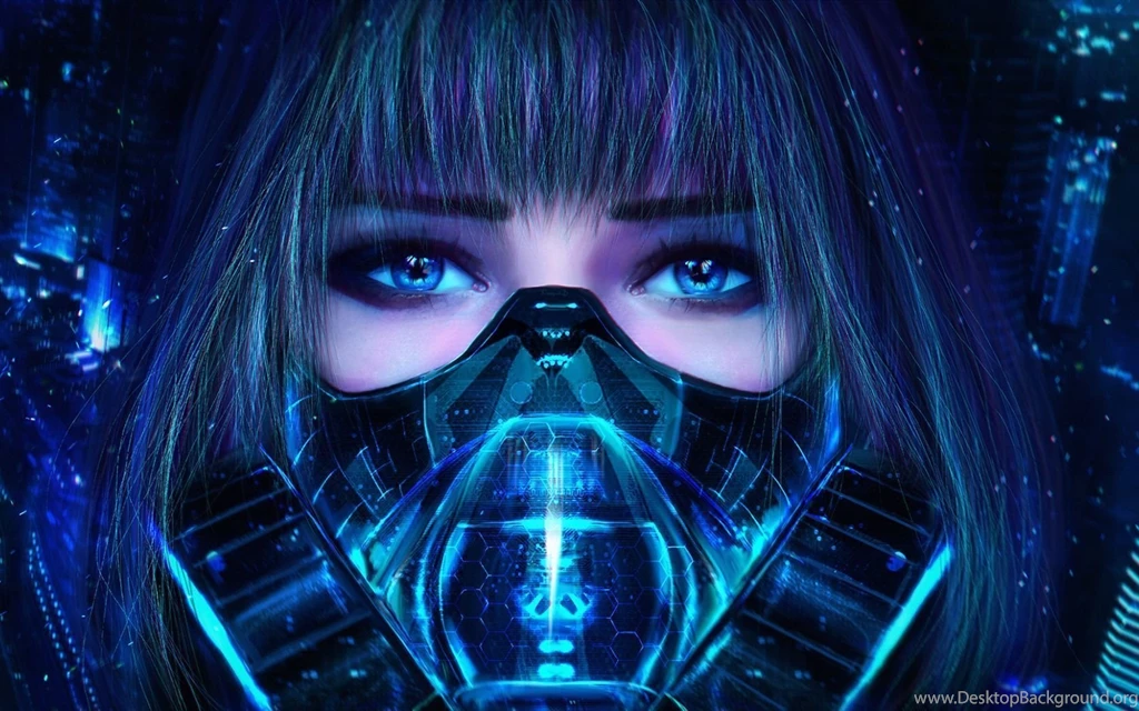 Download Wallpapers Girl, Mask, Respirator, Eye, Eyes, Art ...