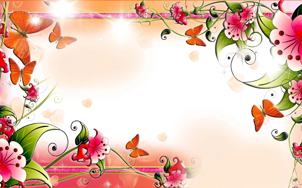 6928_Flowers and butterflies on the wall spring HD wallpaper.jpg