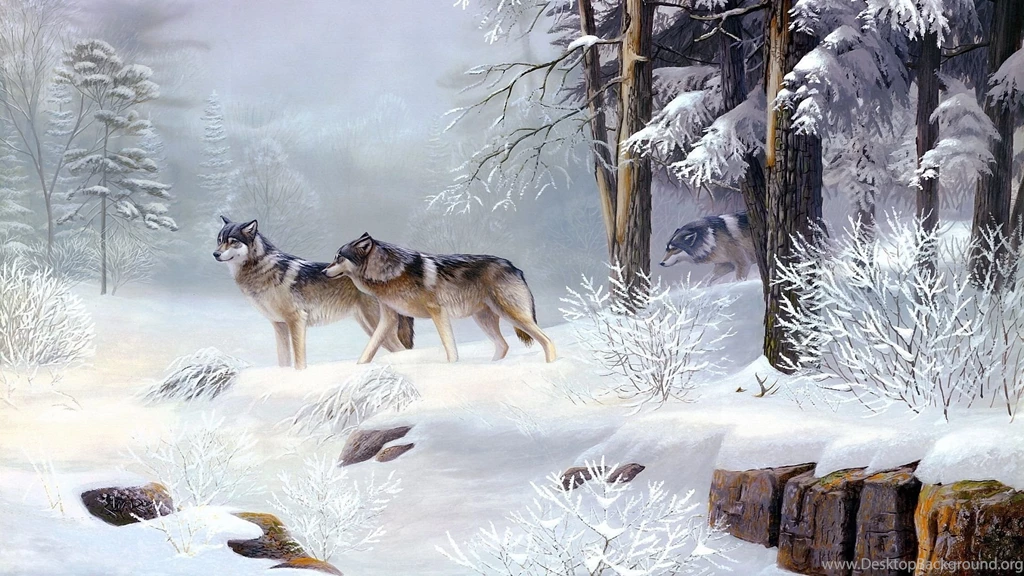 3065) Winter Wolf Backgrounds Wallpapers WalOps.com
