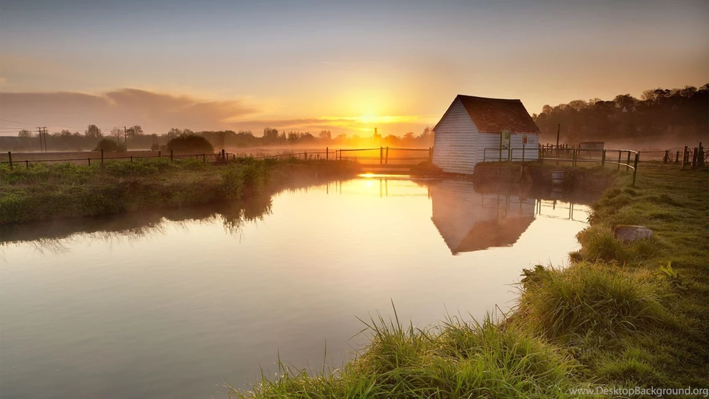 Village Sunset Wallpaper Reflection Image Home Picture.jpg