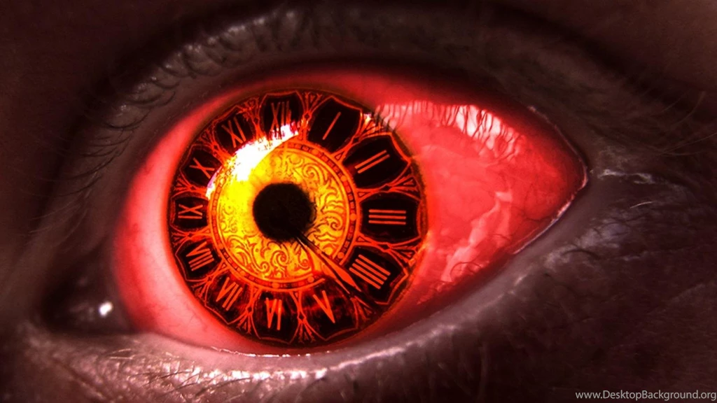 3d Red Eyes Of Clocks Time Horror D Hd Wallpapers   (