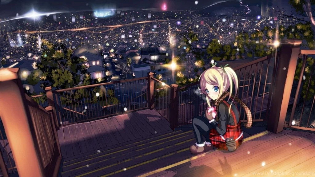 Download Wallpapers 1366x768 Landscape, Blue, Anime Laptop 1366x768 ...